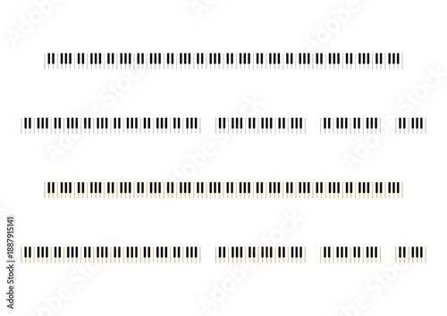 ピアノの鍵盤の装飾セット2