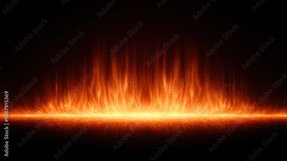 Fototapeta premium An abstract image of a glowing orange fire with a black background, ideal for various uses.