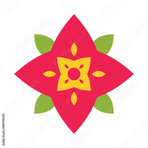 Flower icon. A stylized flower. An attribute of spring, summer, and beauty. An element of interior decor or lettering.