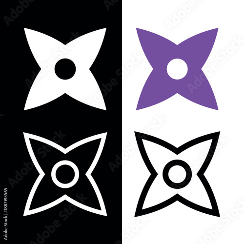 Flower icon. A stylized flower. An attribute of spring, summer, and beauty. An element of interior decor or lettering.