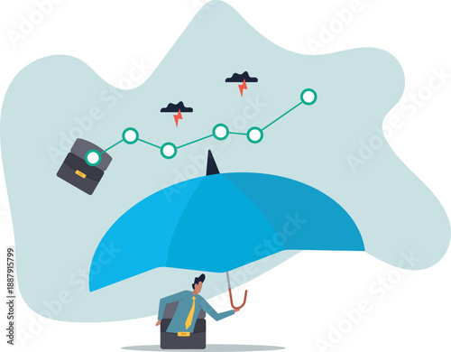 Risk and uncertainty, investment volatility or stock market and crypto currency fluctuation up and down,about a man and his life.