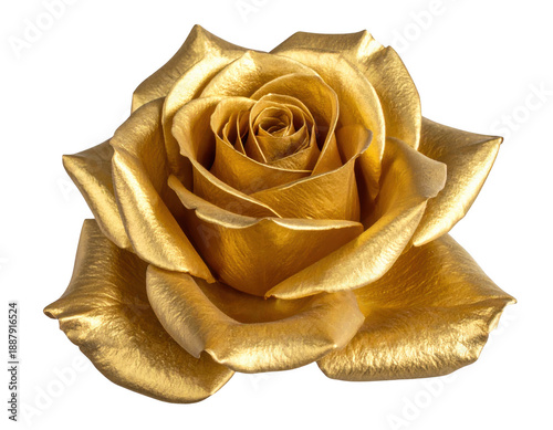 Gold rose on transparent background