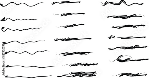 Ink splatter set, paint brush stroke kit, vector black grunge stain, graffiti texture liquid splash. Abstract dirty blob, messy shape drawing collection