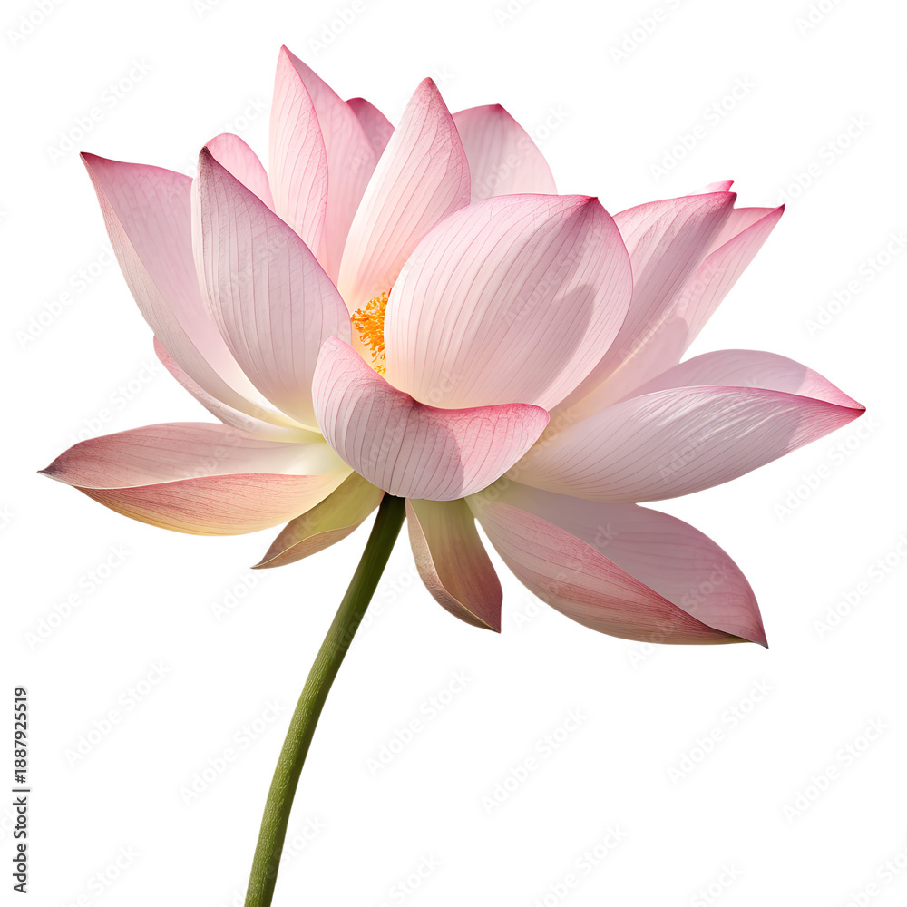Naklejka premium Soft pink lotus flower isolated on transparent background PNG