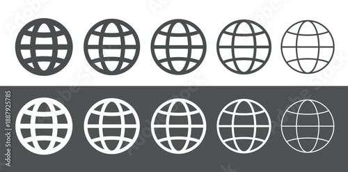 The World Wide Web icon (www). Internet sign, Earth. Globe, website address. Stylized planet Earth.