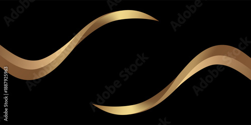 Abstract gold geometric. Isolated on black background. Vector illustration.