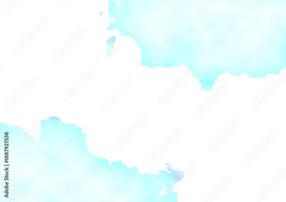 Fototapeta premium Aquarell blue pastel watercolor ink spot background, splatter, splash, stain, watercolor cloud / color explosion / light blue fog / blue smoke - png, isolated, on transparent background