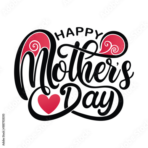 Happy Mother's Day greeting card with hearts and love theme Design