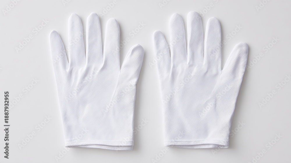 Obraz premium Two white powderfree medical gloves on a clean surface