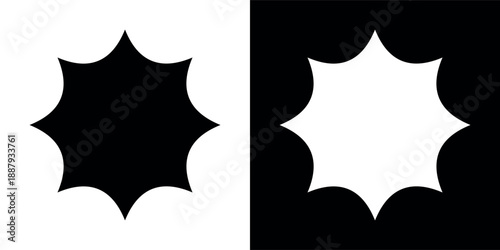 Abstract sun icon. Symbol of summer or rest, warmth and light. Rays coming from the center. Stylized sun with rays, attribute of good weather or mood.