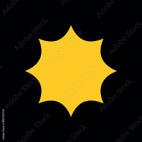 Abstract sun icon. Symbol of summer or rest, warmth and light. Rays coming from the center. Stylized sun with rays, attribute of good weather or mood.