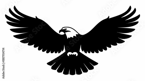 Majestic eagle spreads wings in powerful stance