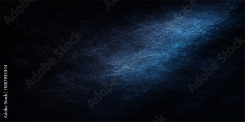 Valokuva An abstract blue space background features bright stars and dark clouds amidst a