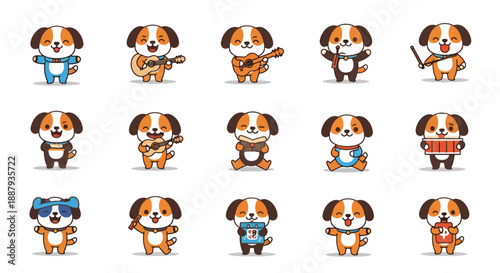 Collection of Cute Cartoon Dog Characters