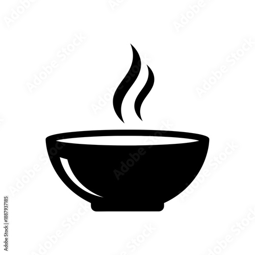 Hot Soup Bowl Icon – Steaming Food Dish Vector Illustration