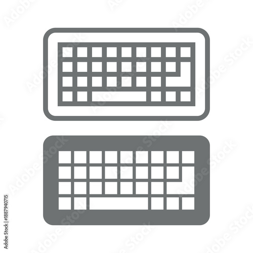 Keyboard icon. Attribute of a computer or laptop. Symbol for typing text or a message. A set of keys for typing.