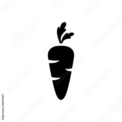 Carrot Icon Silhouette – Fresh Vegetable Food Vector Illustration