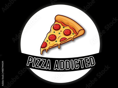 Delicious slice of pepperoni pizza on a white circle with