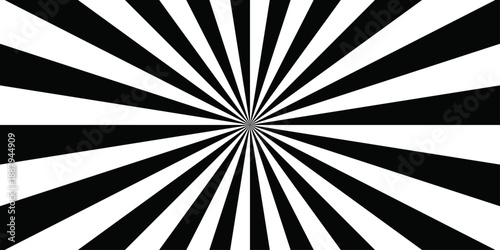 Retro vintage grunge black and white radial burst sunburst ray pattern. Sunburst vector copyspace background. Vintage sunrays illustration swirl line. Abstract circuses, stripe background design. 