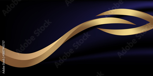Abstract gold and blue geometric background. Dynamic shapes composition. Vector illustration.