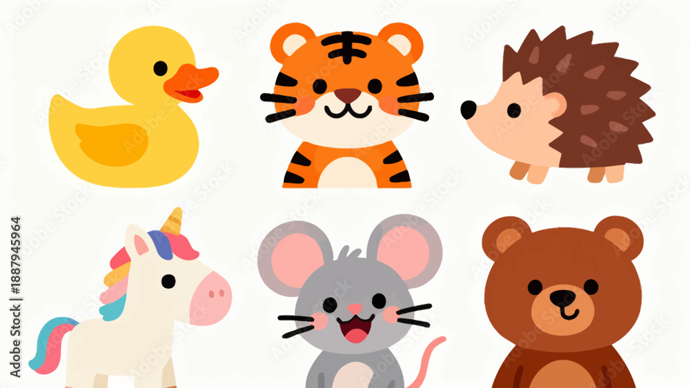Naklejka premium Cartoon animal characters collection