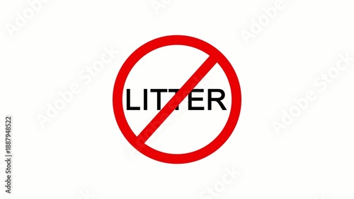 Free Download A red circle with a line through it indicates no littering allowed in this area - GFXLoad