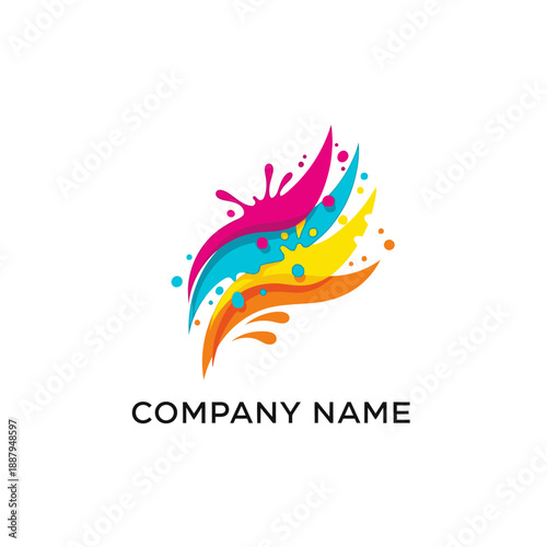 Colorful Paint Splash Logo Design Element.