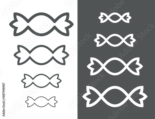 Candy icon. Symbol of sweets or dessert. An attribute of childhood or childhood. A sweet candy in a wrapper or candy wrapper.