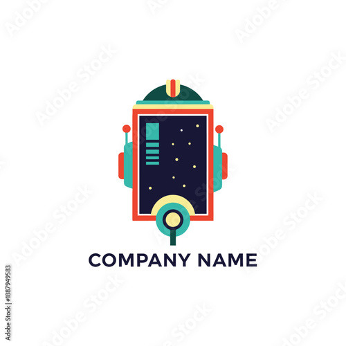 Robot Logo Design with Company Name.
