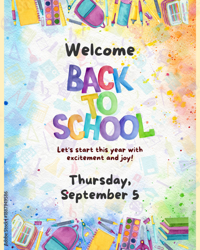 Back to School Banner PSD Template