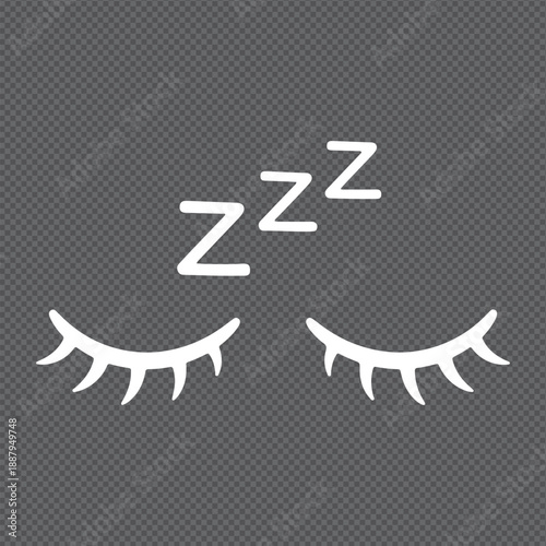 Cute sleeping eyes icon. Simple vector illustration for sleep, dreams, and napping.