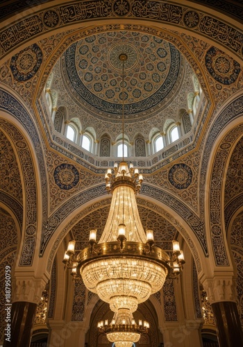 Mosque interior dome chandelier