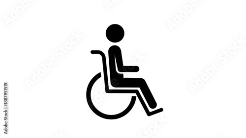 Accessibility Handicap Person in Wheelchair Symbol Isolated White Background