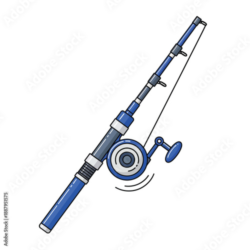 fishing rod cartoon with isolated background