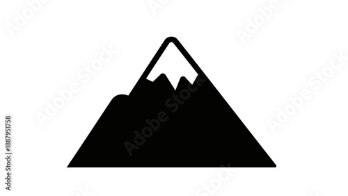 Simple Mountain Peak Icon Nature Symbol Isolated on White Background
