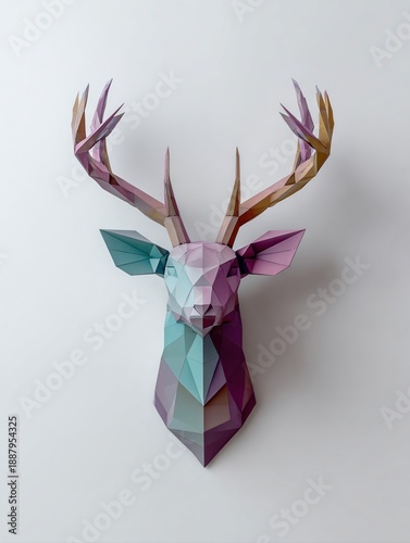 Wallpaper Mural Colorful Geometric Deer Head Wall Art for Modern Home Decor Torontodigital.ca