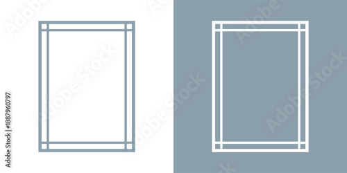 A simple frame. For decorating letters, photographs or congratulations. For decorating a diploma or certificate. An abstract, geometric, rectangular frame.