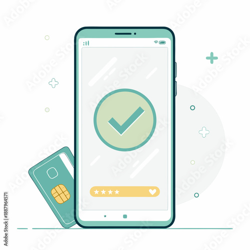 Mobile phone payment verification process with credit card nearby