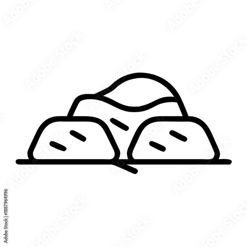 hay bale farm outline vector icon