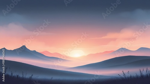 sunset illustration
