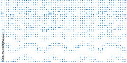 Seamless polka dot blue and white pattern. Monochrome Texture for Your design