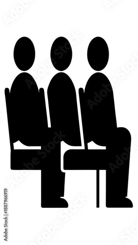 waiting room sitting silhouette icon