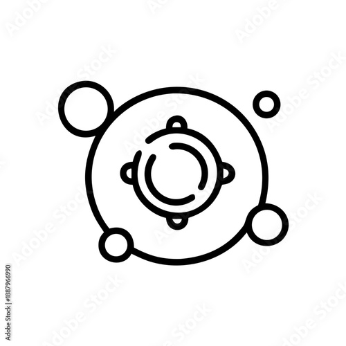 solar system outline vector icon