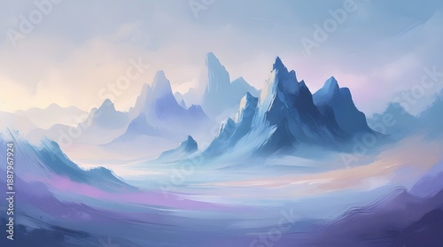 purple mountain illustration