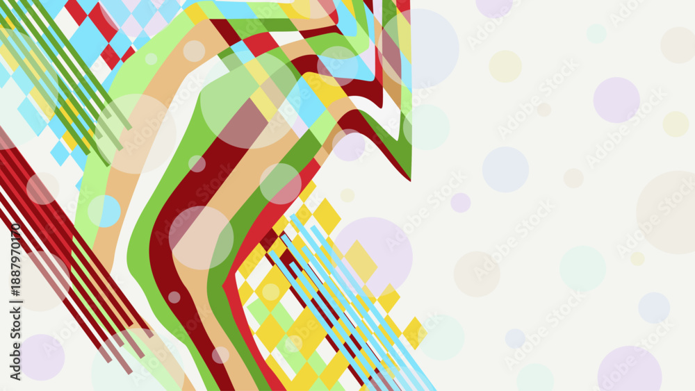 Naklejka premium Modern abstract background with copy space. Creative design with lines and bubbles. Vector illustration.