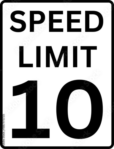 Speed Limit 10 mph Traffic Sign Vector