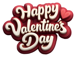 3D inscription "Valentine's Day" on a white background isolated