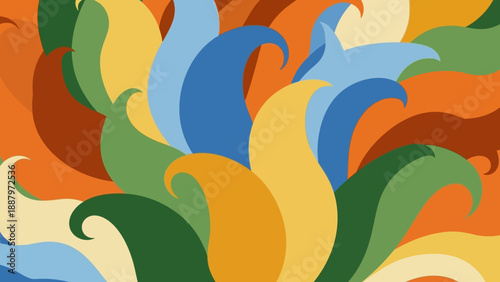 Colorful Abstract Waves Pattern Design Element.