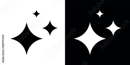 A shining star icon. Sparkles emoji. An emoji representing glitter, radiance, or sparkle. A symbol of magic or sparkle, New Year's or Christmas. A pictogram of sparkle, celebration, or purity.