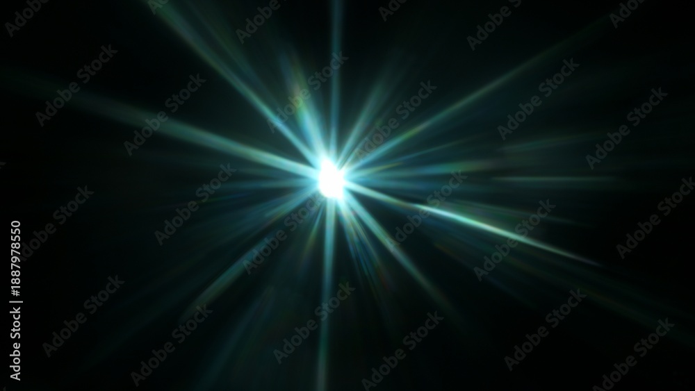Fototapeta premium Real Lens Flare Reflections for Overlay or Transition Isolated on Black Background